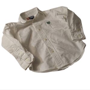 Size 3T toddler Chaps white long sleeve button-down shirt